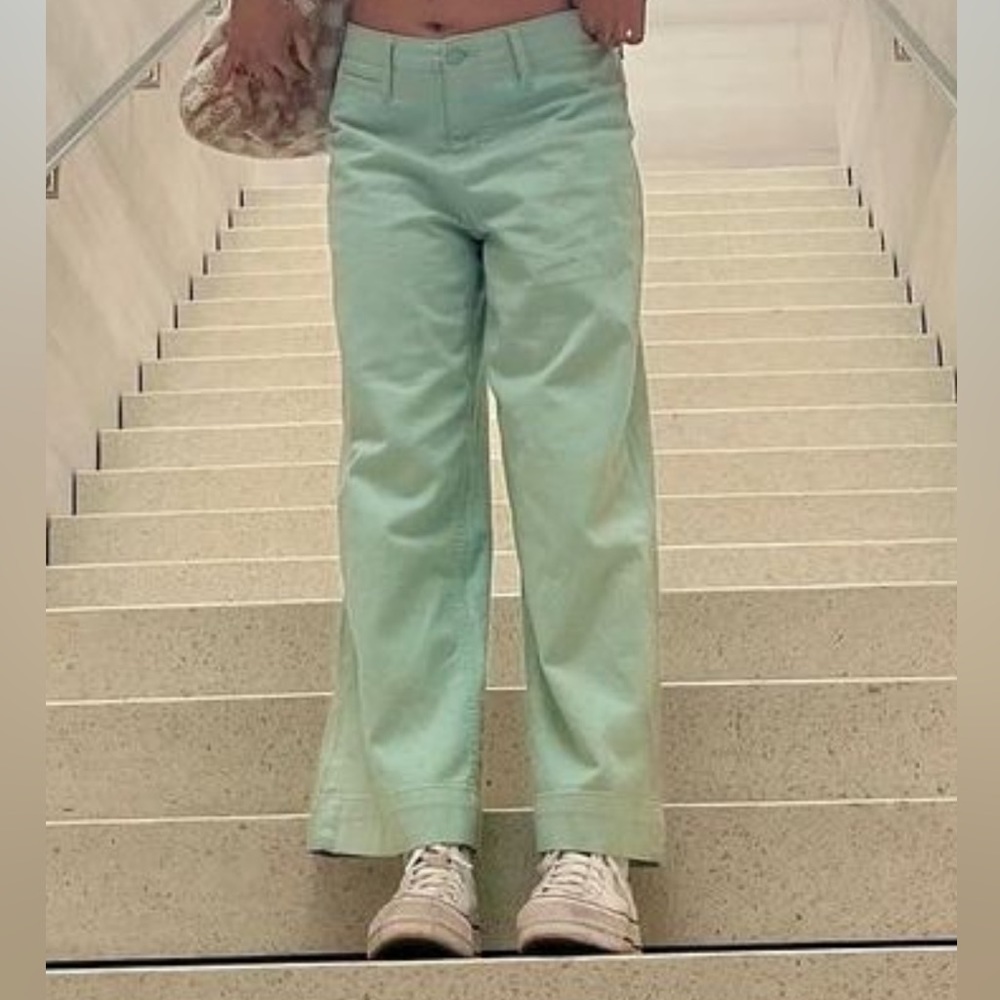 Low waisted teal pants